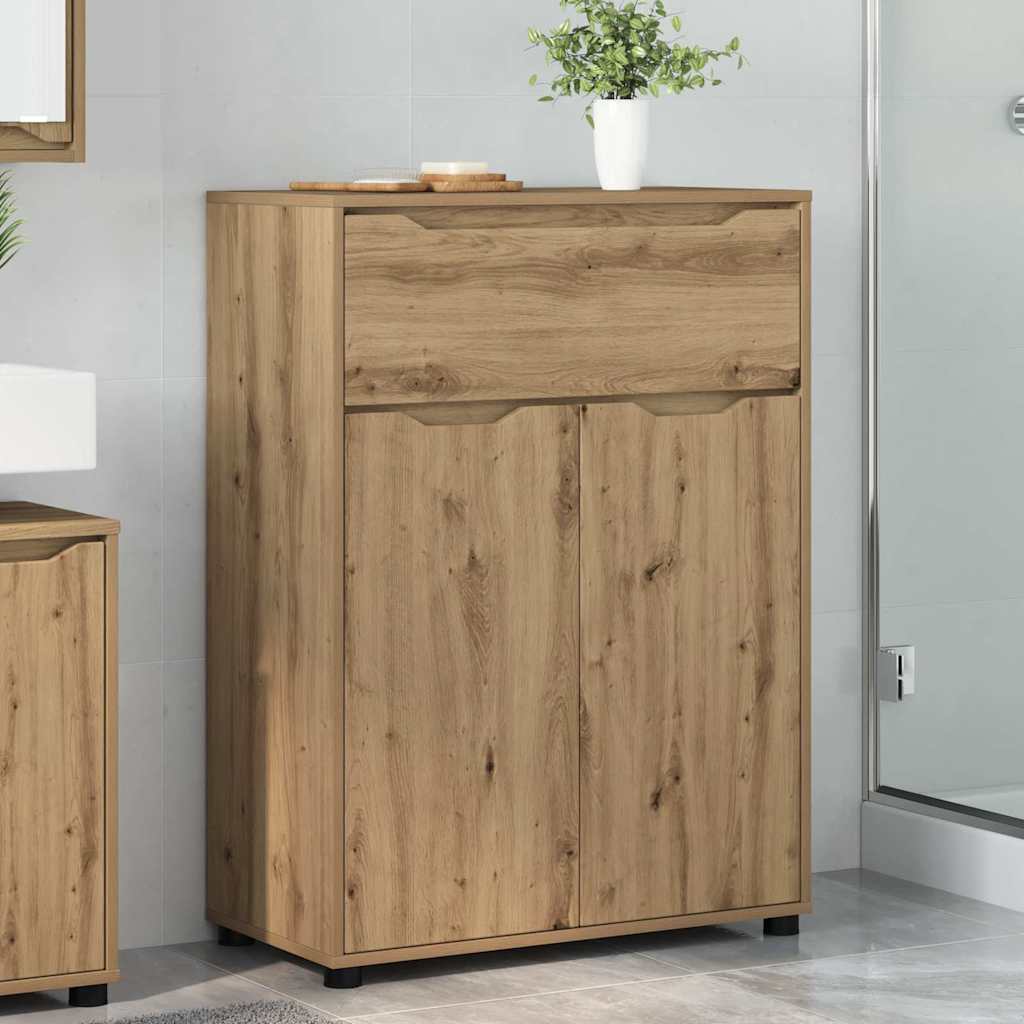 vidaXL Meuble de salle de bain avec étagère chêne Artisan 72,5 x 36,5 x 100 cm