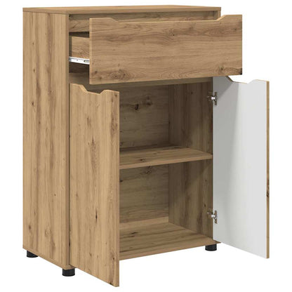 vidaXL Meuble de salle de bain avec étagère chêne Artisan 72,5 x 36,5 x 100 cm