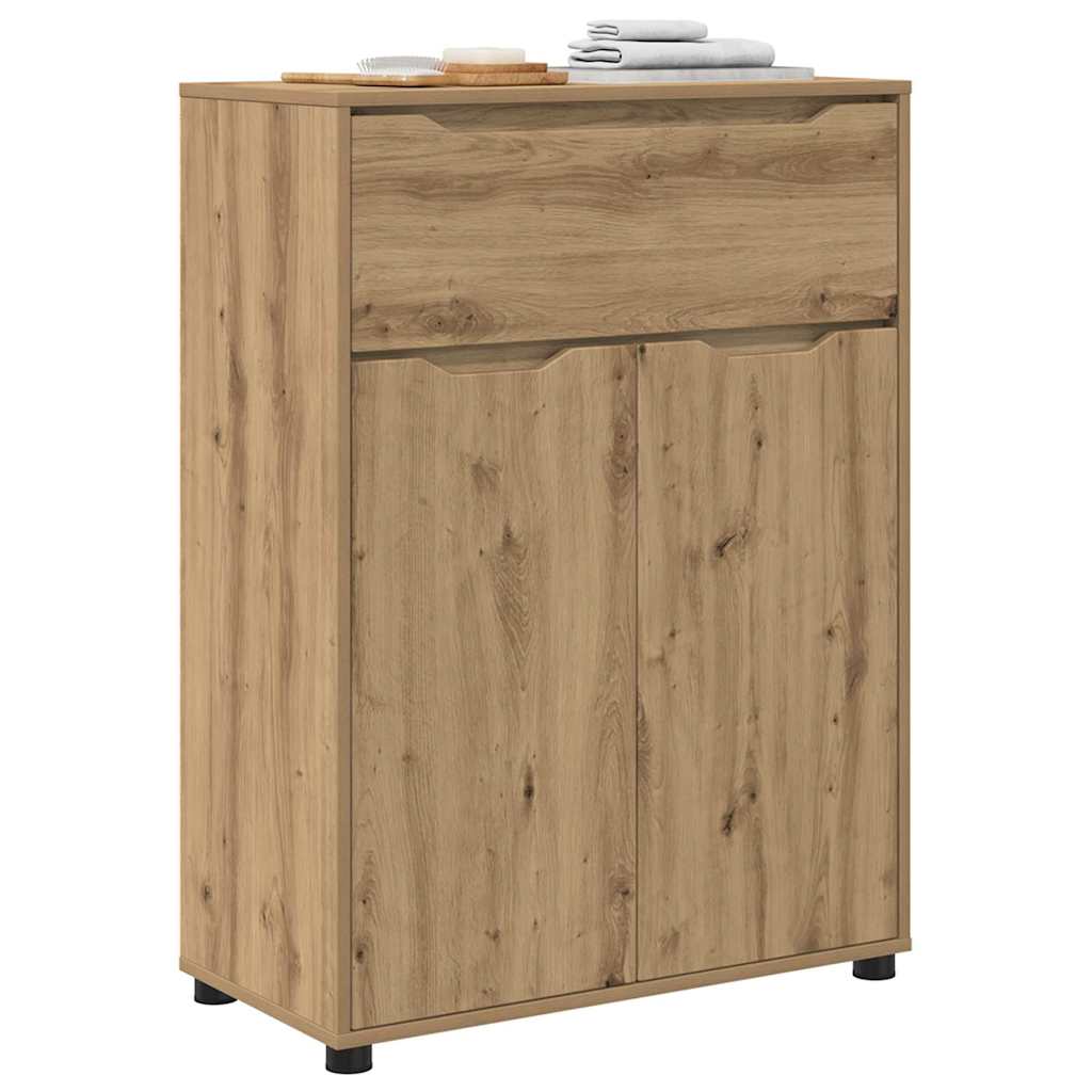 vidaXL Meuble de salle de bain avec étagère chêne Artisan 72,5 x 36,5 x 100 cm