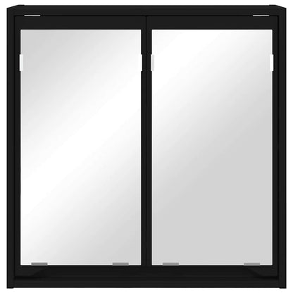 Badezimmerspiegelschrank Schwarz 60 x 20 x 60 cm Holzwerkstoff