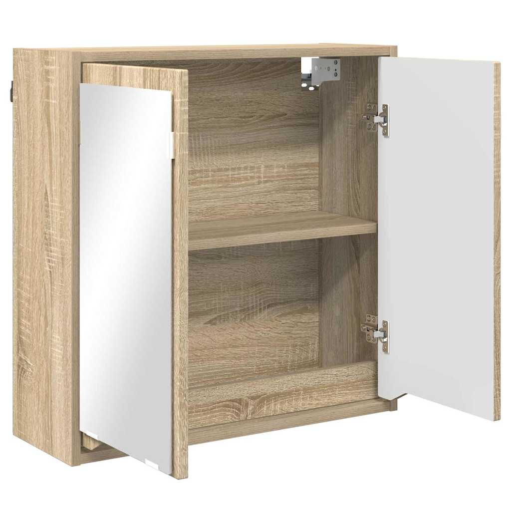 Meuble de salle de bain mural avec miroir et étagère Chêne Sonoma 60 x 20 x 60 cm vidaXL