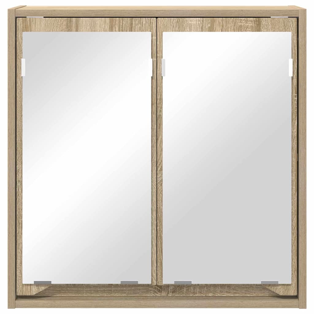 Meuble de salle de bain mural avec miroir et étagère Chêne Sonoma 60 x 20 x 60 cm vidaXL