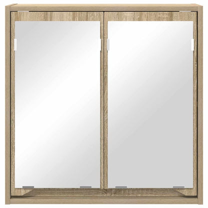 Meuble de salle de bain mural avec miroir et étagère Chêne Sonoma 60 x 20 x 60 cm vidaXL