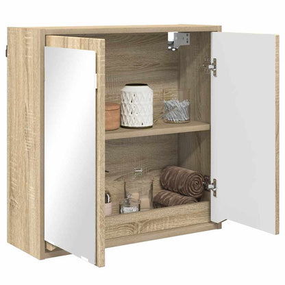 Meuble de salle de bain mural avec miroir et étagère Chêne Sonoma 60 x 20 x 60 cm vidaXL