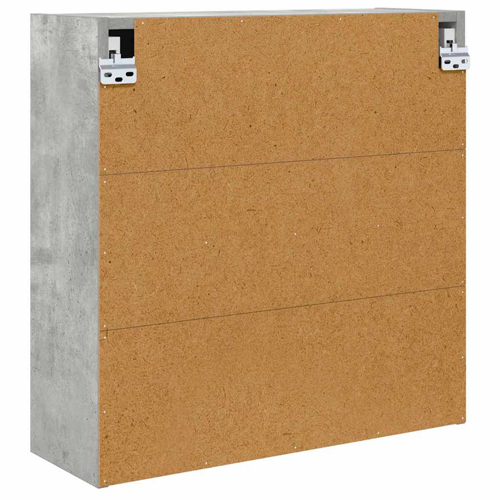Badezimmerspiegelschrank mit Regal Beton Grau 60 x 20 x 60 cm
