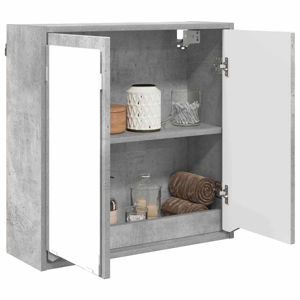 Badezimmerspiegelschrank mit Regal Beton Grau 60 x 20 x 60 cm