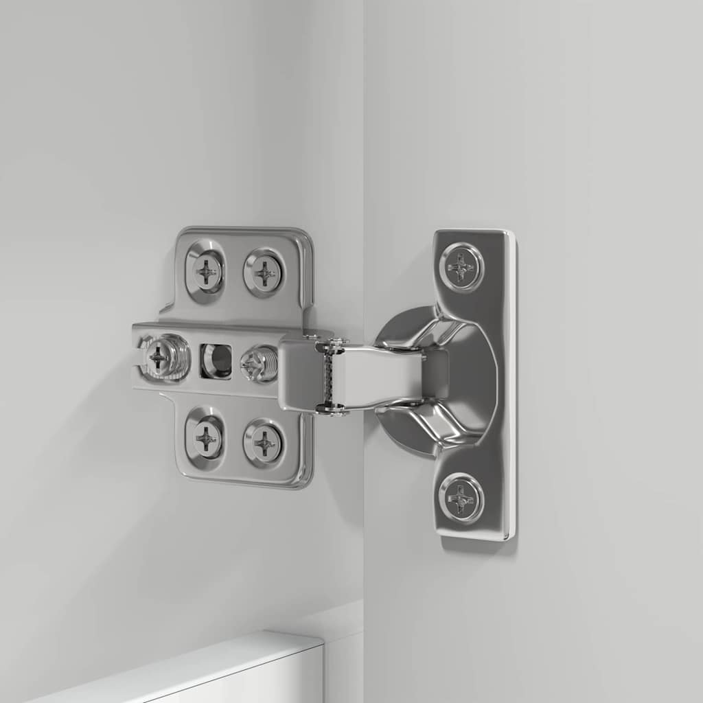 Badezimmerspiegelschrank mit Tür Hochglanz Weiß 60 x 20 x 60 cm