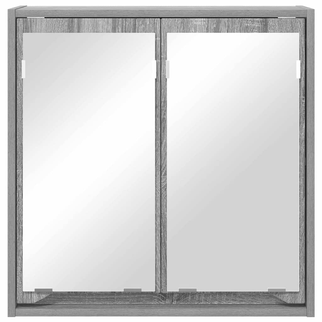 Badezimmerspiegelschrank mit Tür Graues Sonoma 60 x 20 x 60 cm