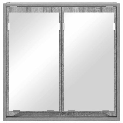 Badezimmerspiegelschrank mit Tür Graues Sonoma 60 x 20 x 60 cm