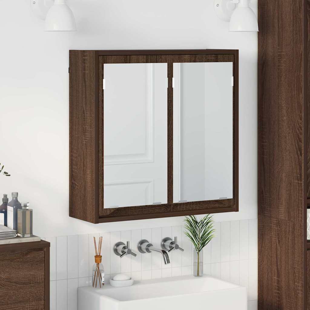 vidaXL Badezimmerspiegelschrank Braun Eichen-Optik 60 x 20 x 60 cm