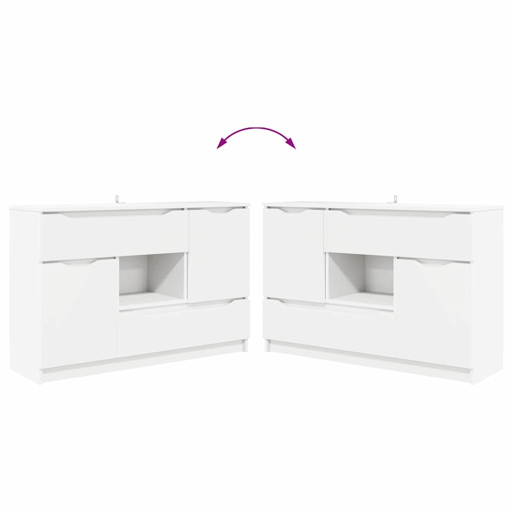 vidaXL Commode à tiroirs Blanc 100 x 30 x 65,6 cm Bois d'ingénierie