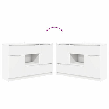 vidaXL Commode à tiroirs Blanc 100 x 30 x 65,6 cm Bois d'ingénierie