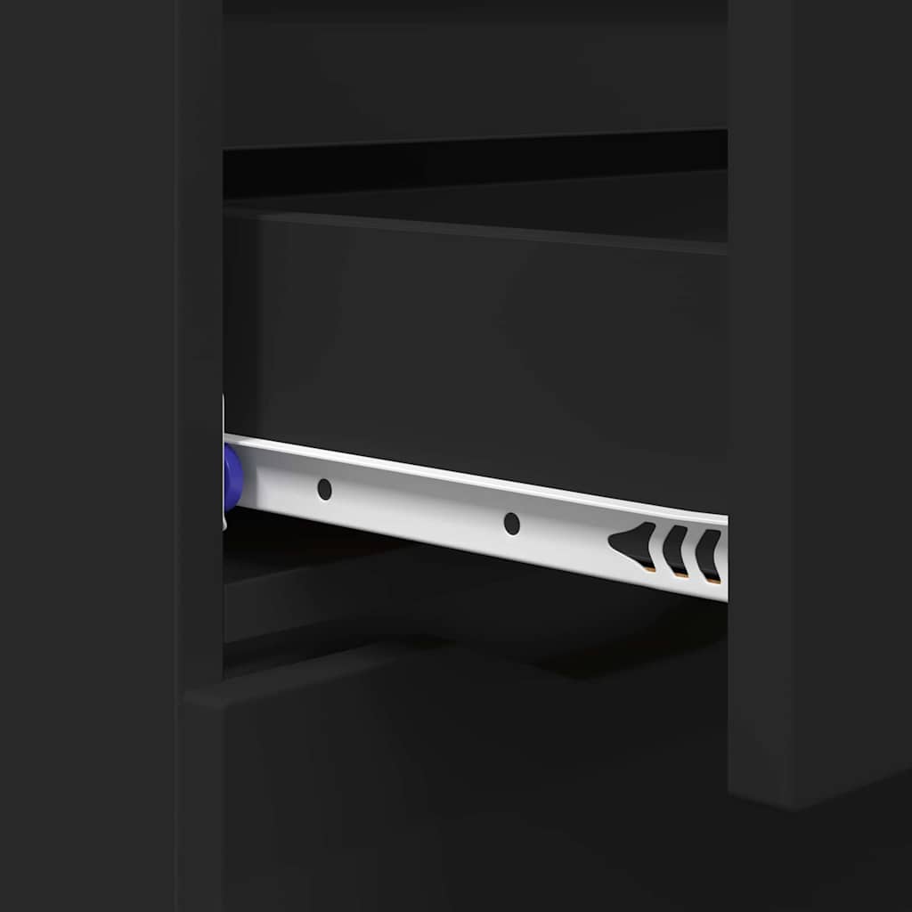 vidaXL Buffet avec tiroirs Noir 100 x 30 x 65,6 cm Bois d'ingénierie