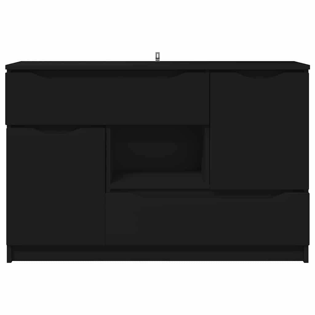 vidaXL Buffet avec tiroirs Noir 100 x 30 x 65,6 cm Bois d'ingénierie