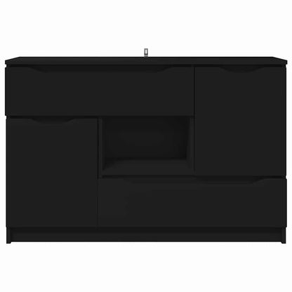 vidaXL Buffet avec tiroirs Noir 100 x 30 x 65,6 cm Bois d'ingénierie