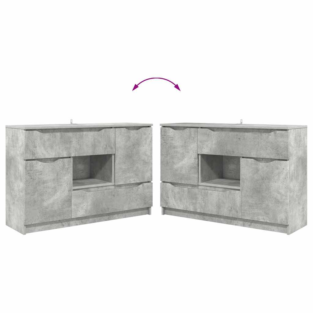 vidaXL Sideboard Beton Grau 100 x 30 x 65,6 Holzwerkstoff