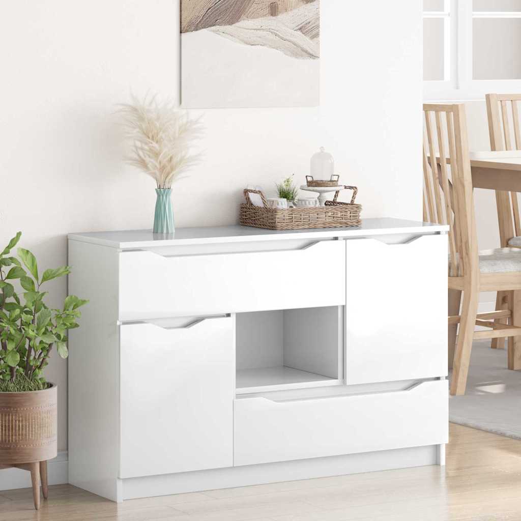 vidaXL Sideboard Hochglanz Weiß 100 x 30 x 65,6 Holzwerkstoff