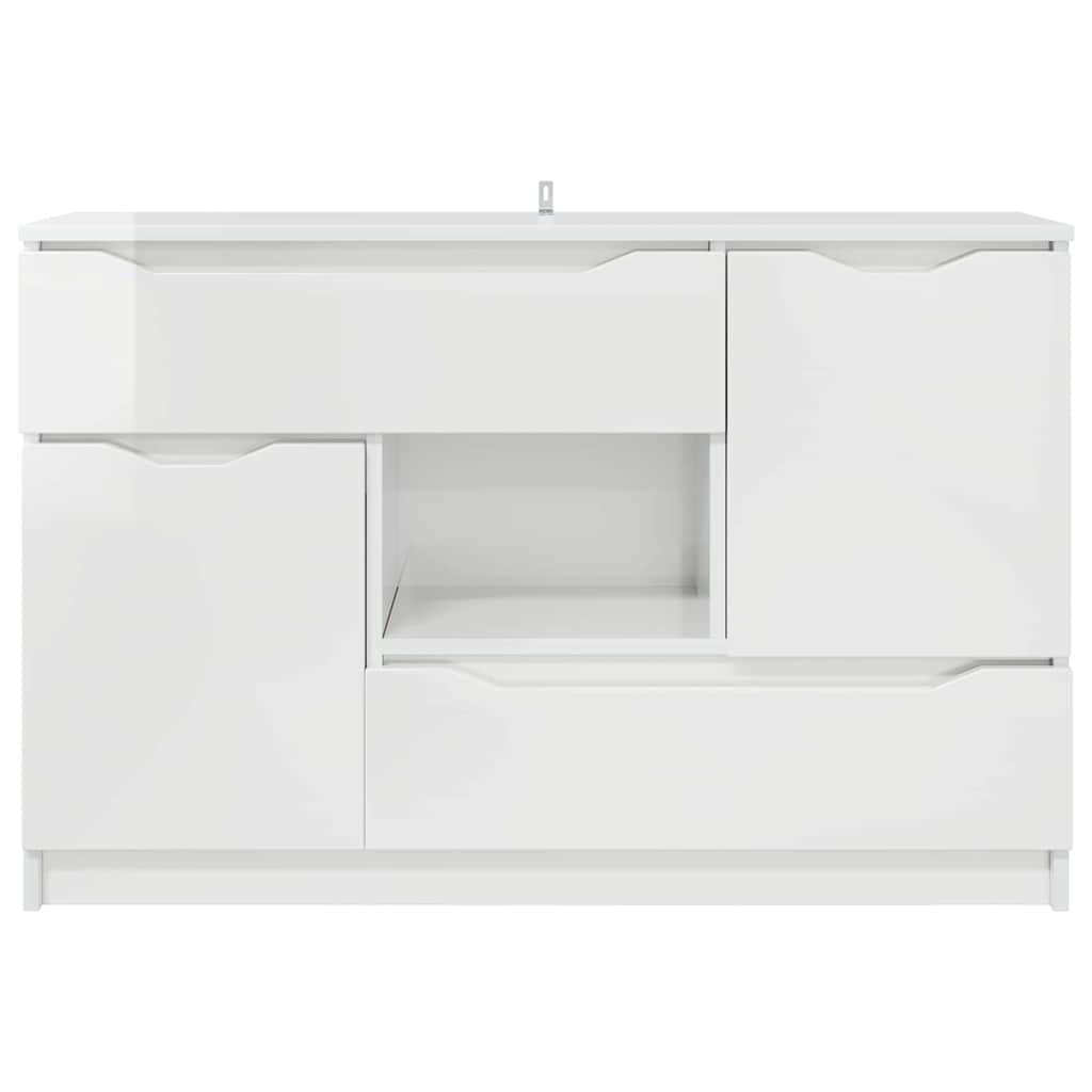 vidaXL Sideboard Hochglanz Weiß 100 x 30 x 65,6 Holzwerkstoff