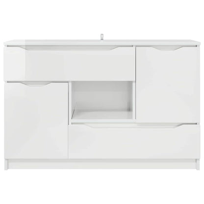 vidaXL Sideboard Hochglanz Weiß 100 x 30 x 65,6 Holzwerkstoff