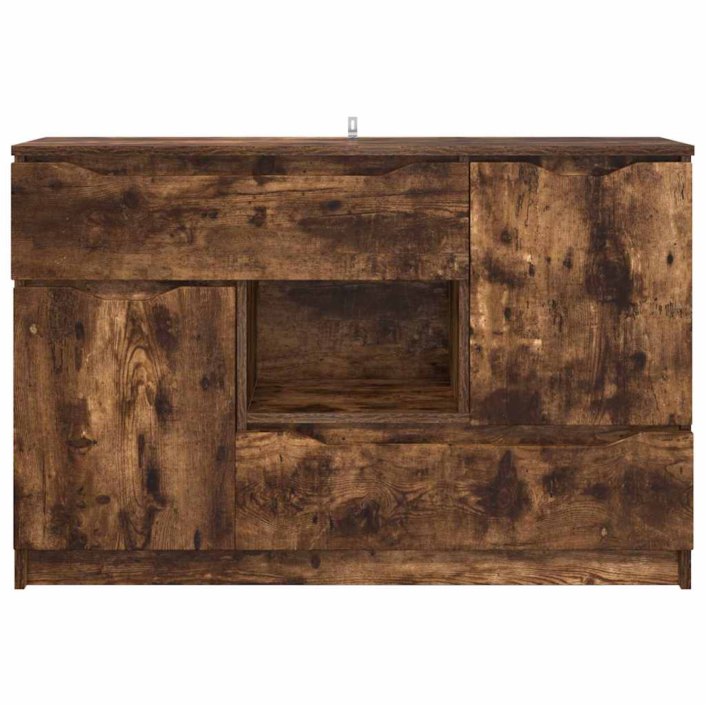 vidaXL Sideboard Geräucherte Eiche 100 x 30 x 65,6 Holzwerkstoff