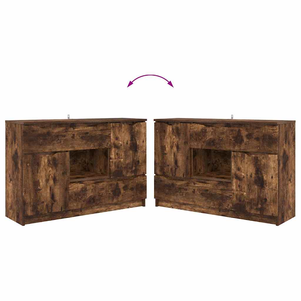 vidaXL Sideboard Geräucherte Eiche 100 x 30 x 65,6 Holzwerkstoff