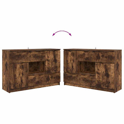 vidaXL Sideboard Geräucherte Eiche 100 x 30 x 65,6 Holzwerkstoff