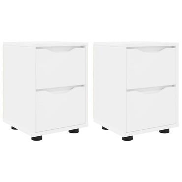 vidaXL Nachttische 2 pcs Weiß 30,5 x 30 x 43 cm Holzwerkstoff