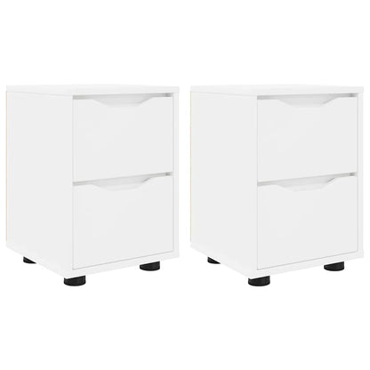 vidaXL Nachttische 2 pcs Weiß 30,5 x 30 x 43 cm Holzwerkstoff