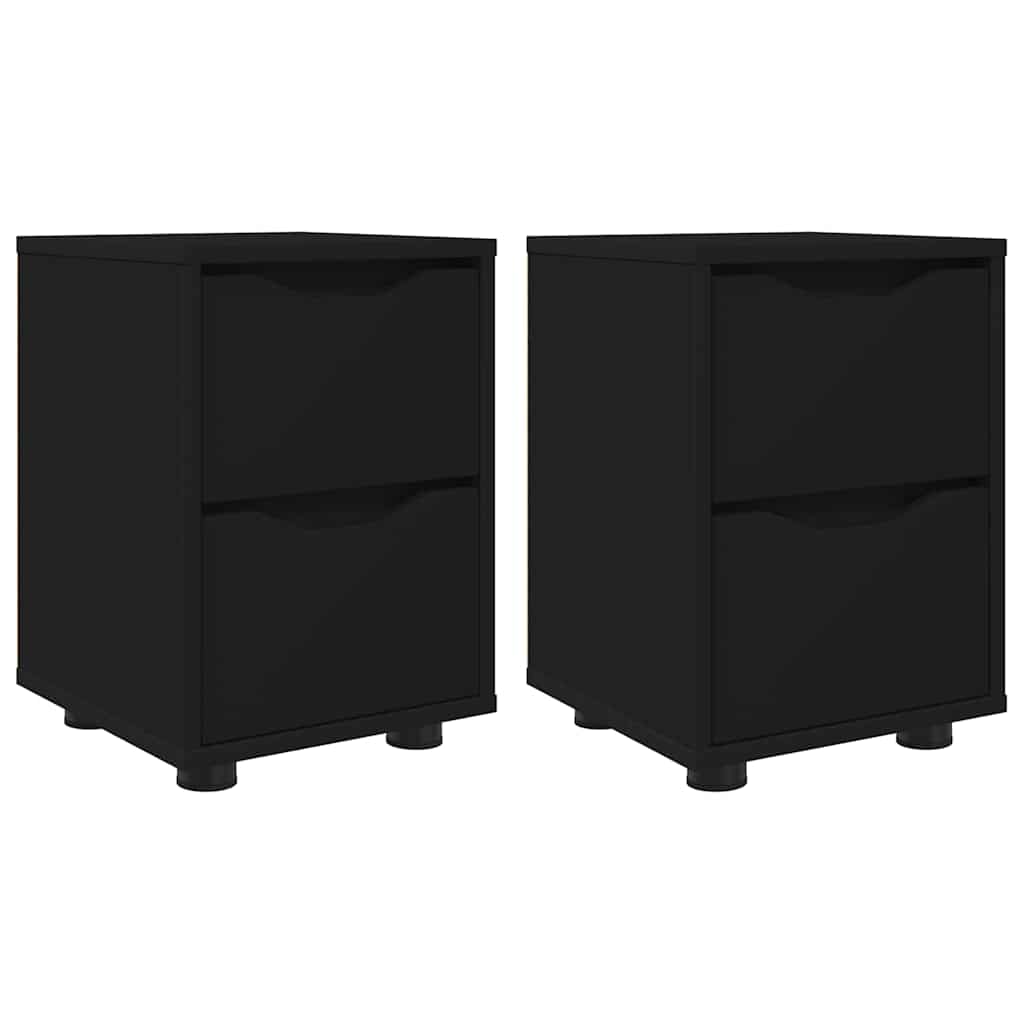 Nachttische 2 pcs Schwarz 30,5 x 30 x 43 cm Holzwerkstoff