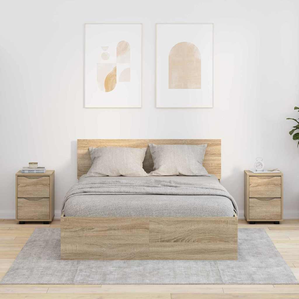 vidaXL Nachttische 2 pcs Sonoma-Eiche 30,5 x 30 x 43 cm Holzwerkstoff
