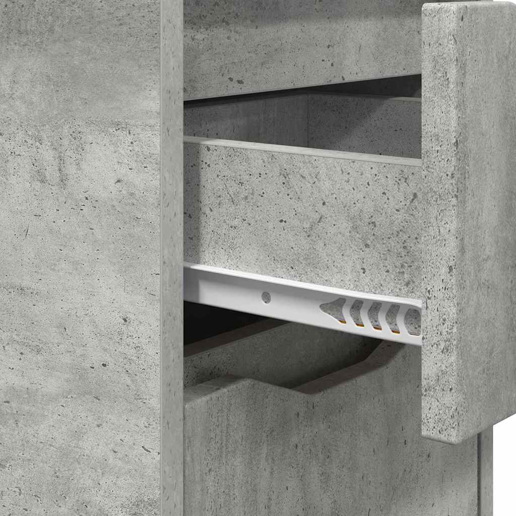 vidaXL Nachttische 2 pcs Beton Grau 30,5 x 30 x 43 cm Holzwerkstoff