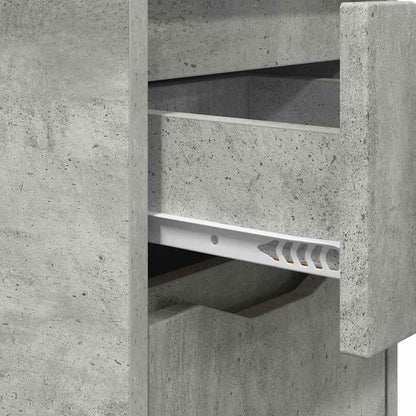 vidaXL Nachttische 2 pcs Beton Grau 30,5 x 30 x 43 cm Holzwerkstoff