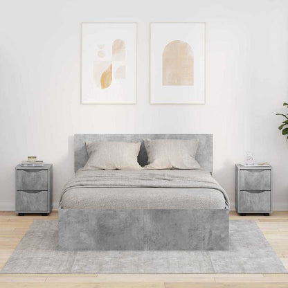 vidaXL Nachttische 2 pcs Beton Grau 30,5 x 30 x 43 cm Holzwerkstoff
