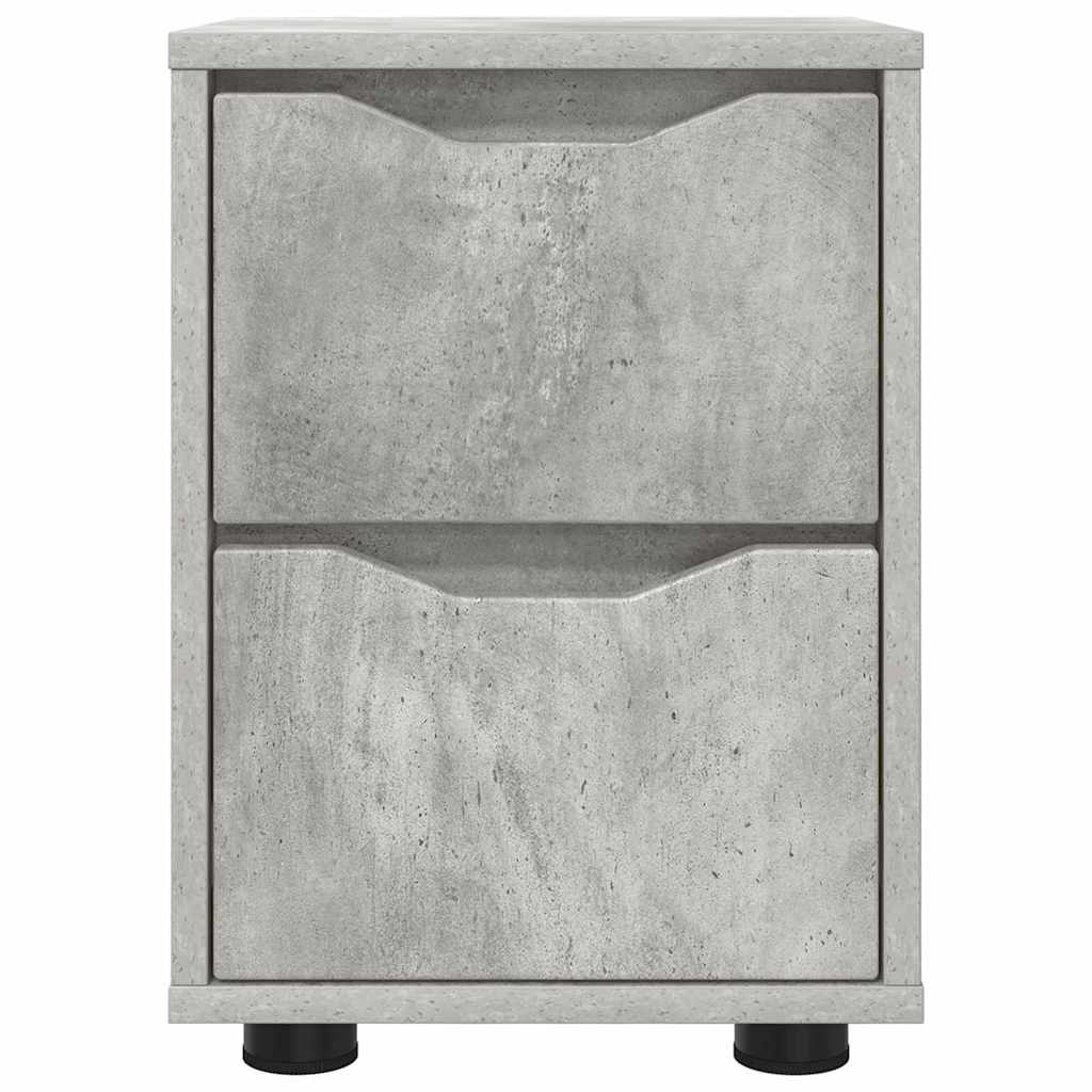vidaXL Nachttische 2 pcs Beton Grau 30,5 x 30 x 43 cm Holzwerkstoff