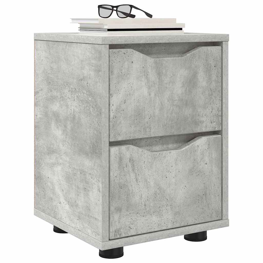 vidaXL Nachttische 2 pcs Beton Grau 30,5 x 30 x 43 cm Holzwerkstoff