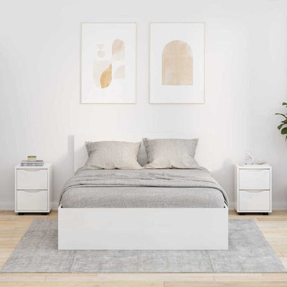 Nachttische 2 pcs Hochglanz Weiß 30,5 x 30 x 43 cm