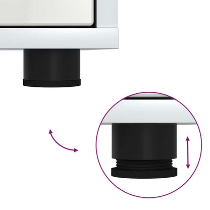 Nachttische 2 pcs Hochglanz Weiß 30,5 x 30 x 43 cm