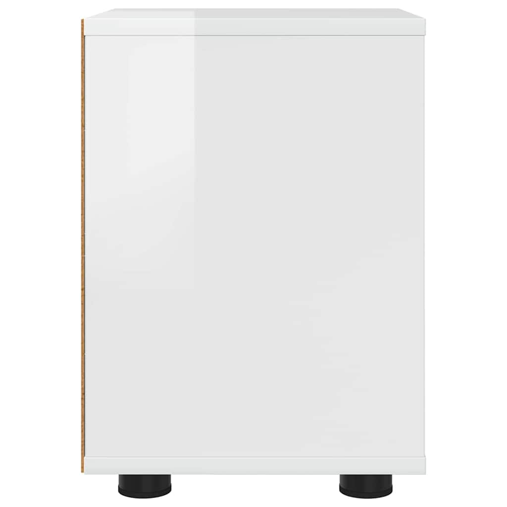 Nachttische 2 pcs Hochglanz Weiß 30,5 x 30 x 43 cm