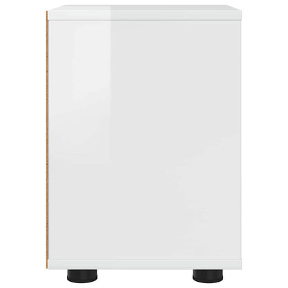 Nachttische 2 pcs Hochglanz Weiß 30,5 x 30 x 43 cm