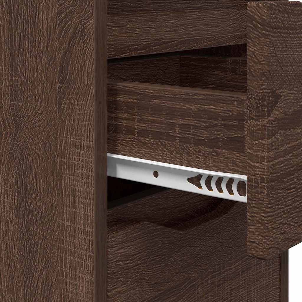 vidaXL Nachttische 2 pcs Braun Eichen-Optik 30,5 x 30 x 43 cm