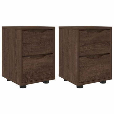 vidaXL Nachttische 2 pcs Braun Eichen-Optik 30,5 x 30 x 43 cm