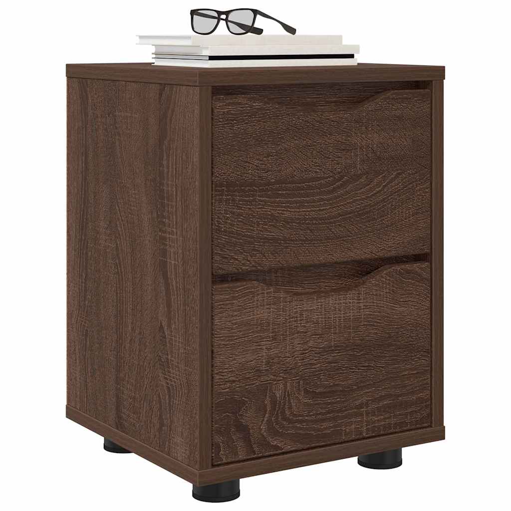 vidaXL Nachttische 2 pcs Braun Eichen-Optik 30,5 x 30 x 43 cm
