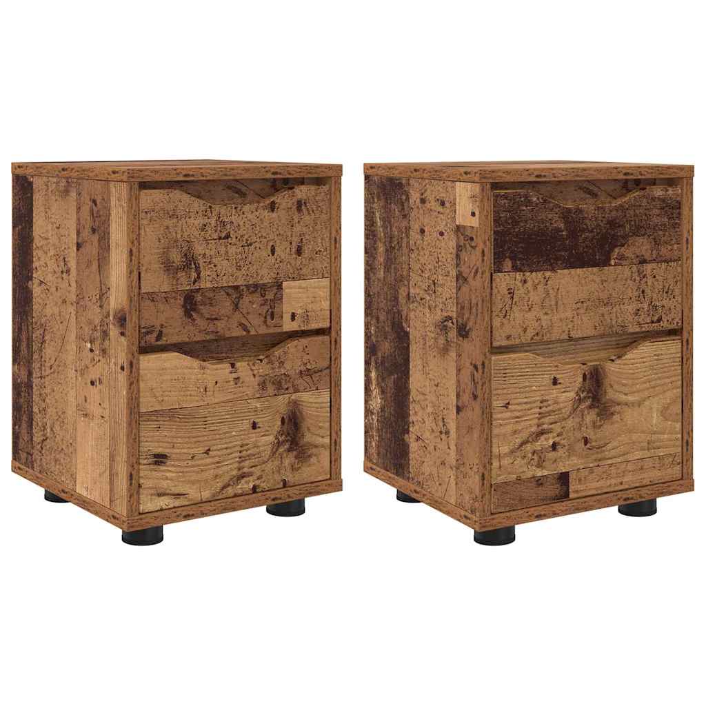 Nachttische 2 pcs Altholz 30,5 x 30 x 43 cm Holzwerkstoff