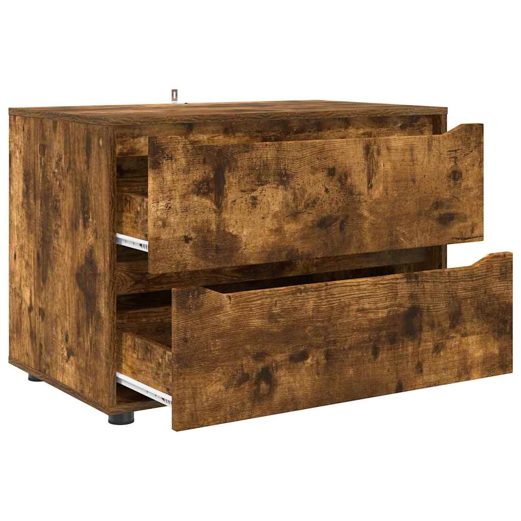 vidaXL Aufbewahrungsschrank Geräucherte Eiche 80 x 48 x 57 cm