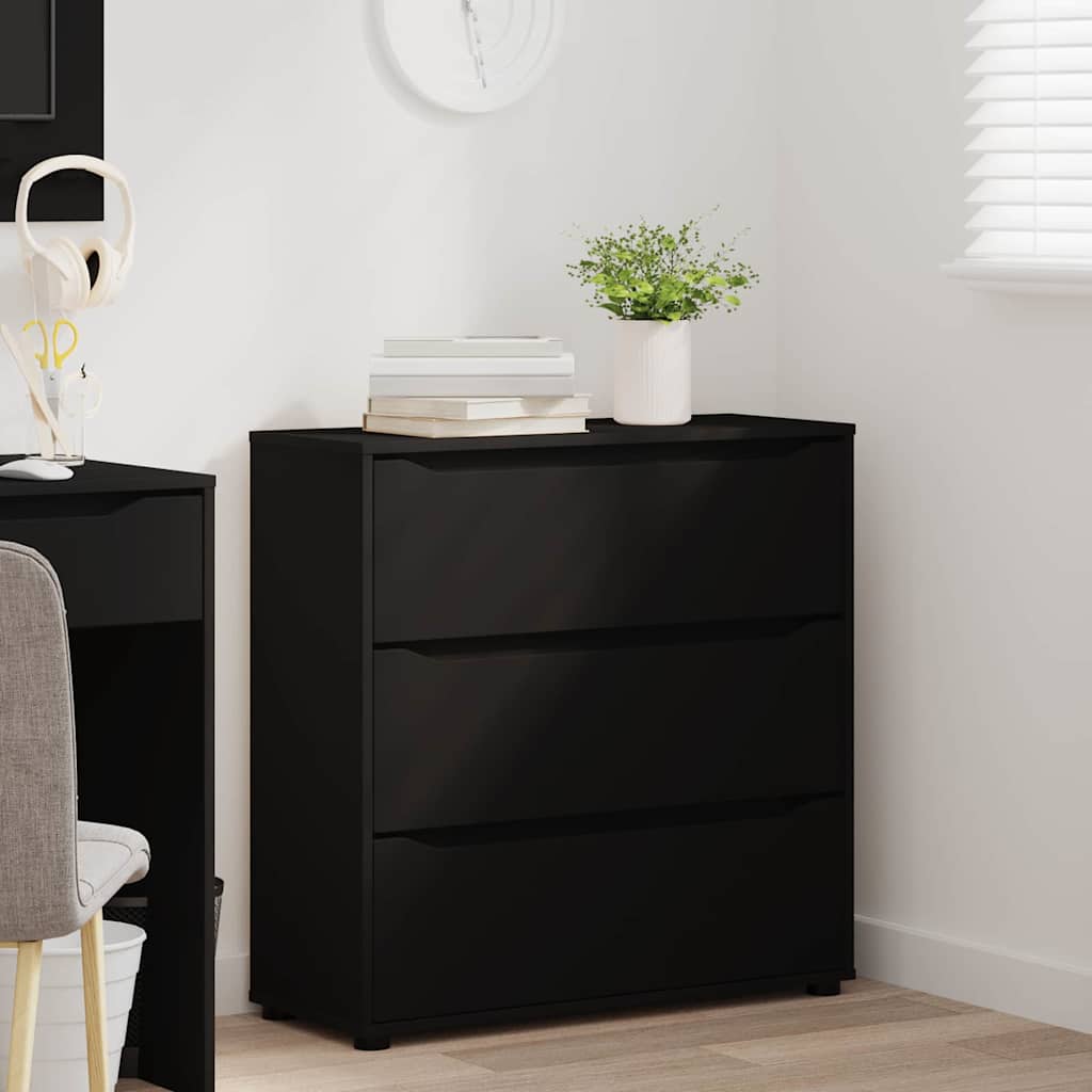 vidaXL Aufbewahrungsschrank Schwarz 80 x 31 x 81 cm Holzwerkstoff