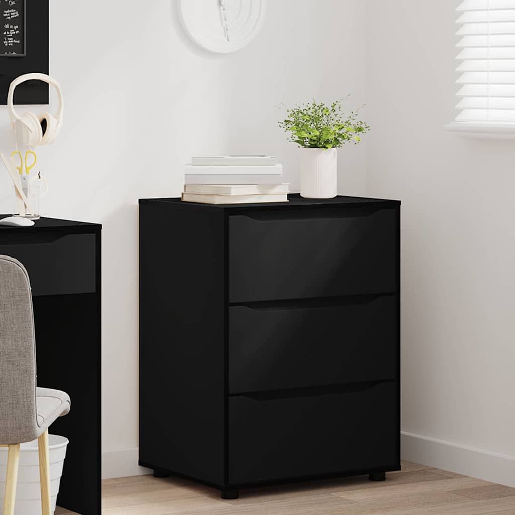 vidaXL Aufbewahrungsschrank Schwarz 60 x 48 x 81 cm Holzwerkstoff
