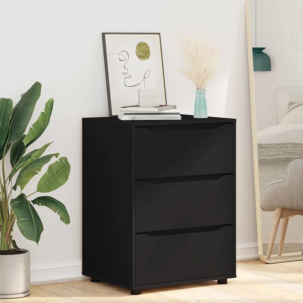 vidaXL Aufbewahrungsschrank Schwarz 60 x 48 x 81 cm Holzwerkstoff