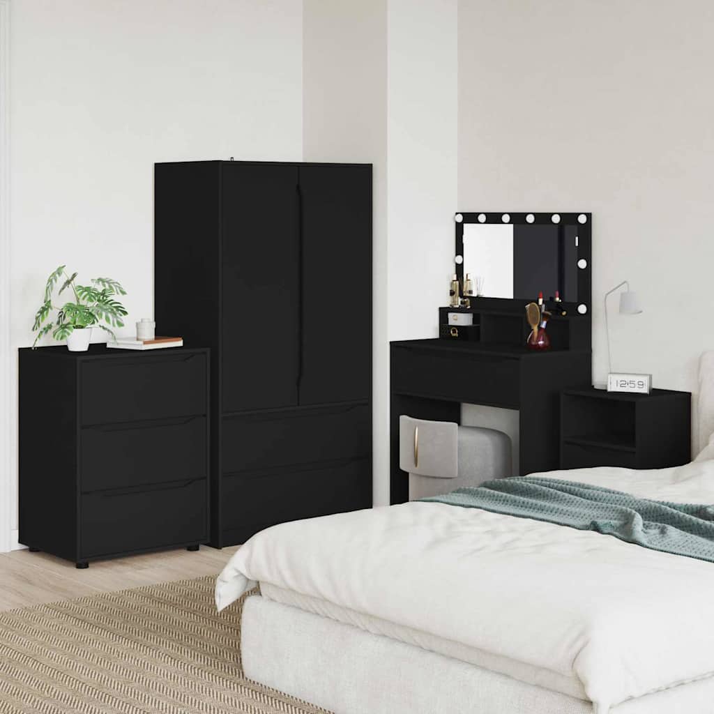 vidaXL Aufbewahrungsschrank Schwarz 60 x 48 x 81 cm Holzwerkstoff