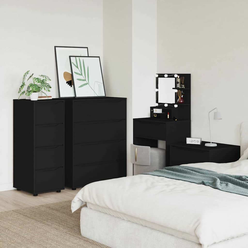vidaXL Aufbewahrungsschrank Schwarz 40 x 48 x 105 cm Holzwerkstoff