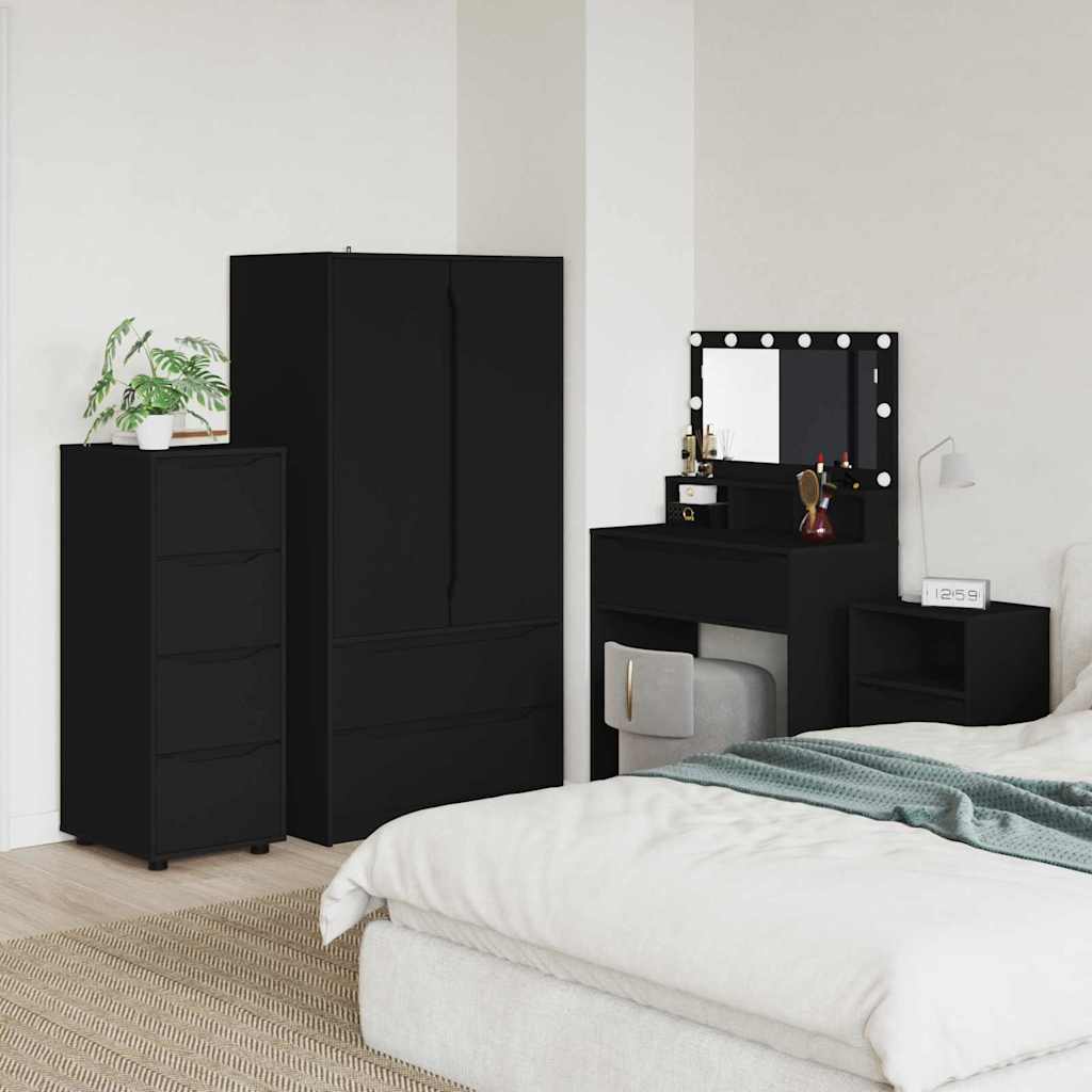 vidaXL Aufbewahrungsschrank Schwarz 40 x 48 x 105 cm Holzwerkstoff